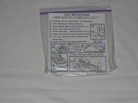 Jack instruction Decal (all) - original Chrysler part #2461 138G