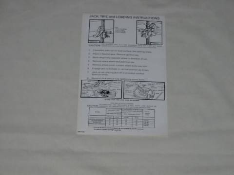 Jack instruction Decal - early 67 Valiant /Dart - original Chrysler part #2461 135
