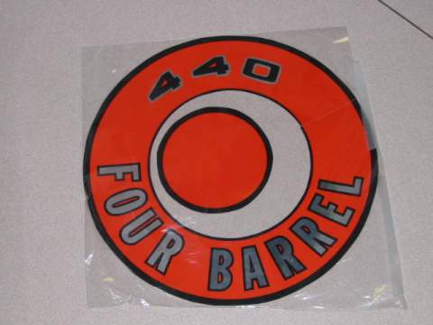 Air Cleaner Decal - 440 4bbl Air Cleaner Decal - Orange