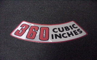 Air Cleaner Decal, 360 Cubic Inches Air Cleaner Decal