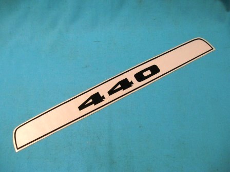 Road Runner "440" hood bezel decal white with black numerals