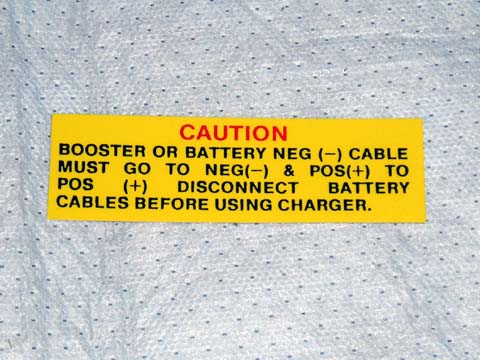 Battery Warning Decal