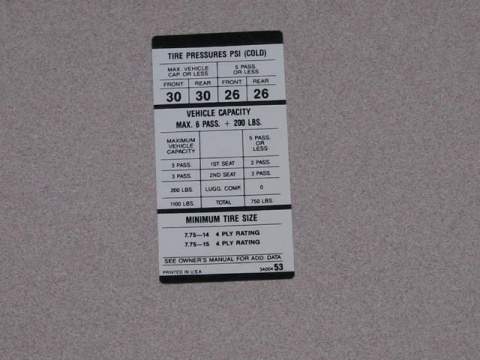 383/440 775X14, 775X15 Tire Pressure