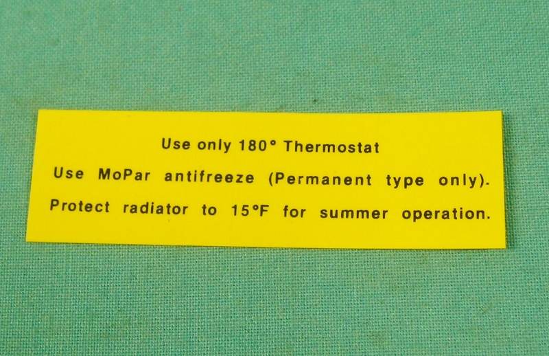 "MOPAR" Warm Climate Antifreeze Decal