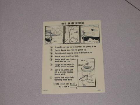 Plymouth Jack instruction (all)- Original Chrysler part #2203 400