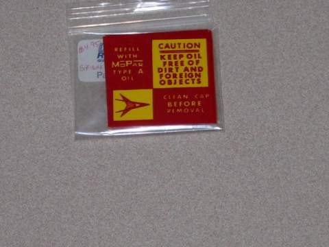 Power Steering Pump Decal (All)