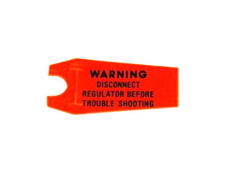 Alternator Warning Tag