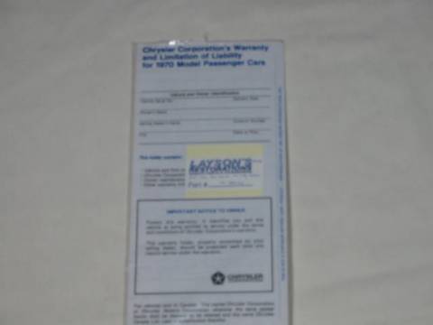 New Vehicle warranty folder (All makes)