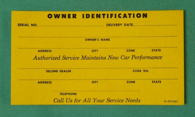 Owner identification glovebox decal (All)