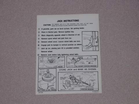 Jack Instructions - Chrysler original part #2467 969