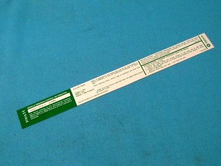 Emissions Specifications Decal - 1973 318 with A/T - Reproduction
