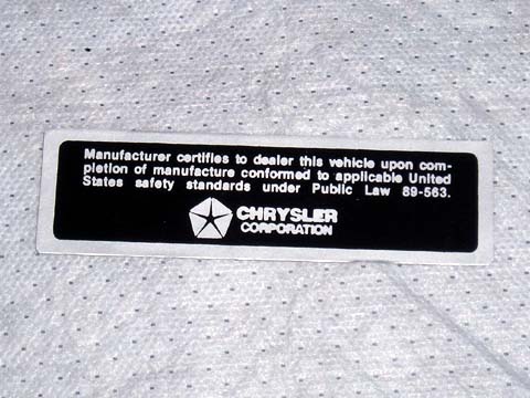 Door post safety act decal