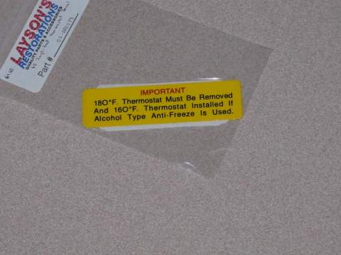 Important Thermostat Decal Yellow/Black/Red