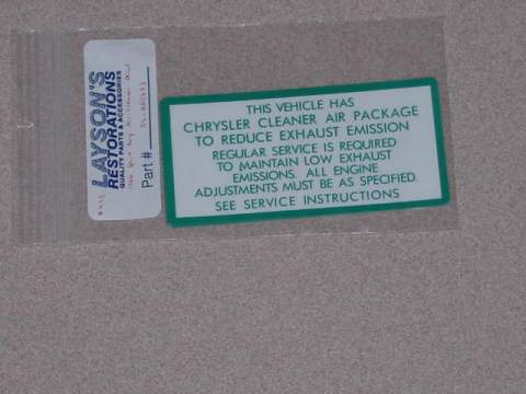 Air Cleaner Decal - Clean Air Cleaner Decal