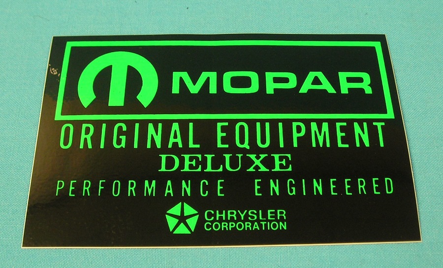 "Mopar Original Equipment" Battery Decal