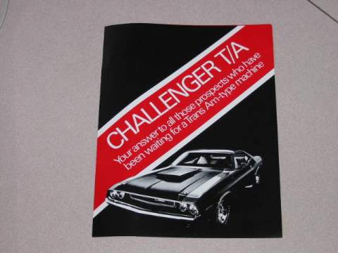 Challenger T/A Sales Specifications Folder