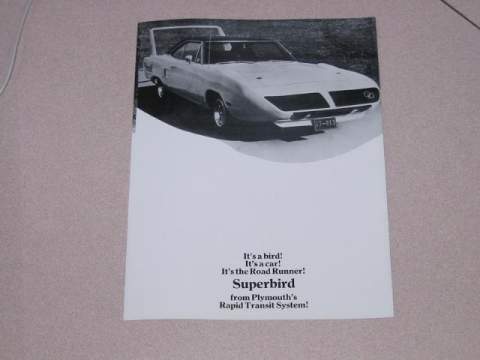 Plymouth super bird sales folder