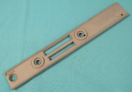 discontinued - Radio Trim Plate - (Not for 1968-69 Barracuda). This particular piece is mainly meant to be used for repairs for restorations. If your radio section is all cut up or damaged, this is the piece you need in order to get it fixed and restored properly to original specs. (See our plastic chrome plating and restoration services for complete restoration of your dash).  THis is NOT a finished piece - this will require some prep work to this "core" prior to adding to the bezel you are trying to fix back to new....
