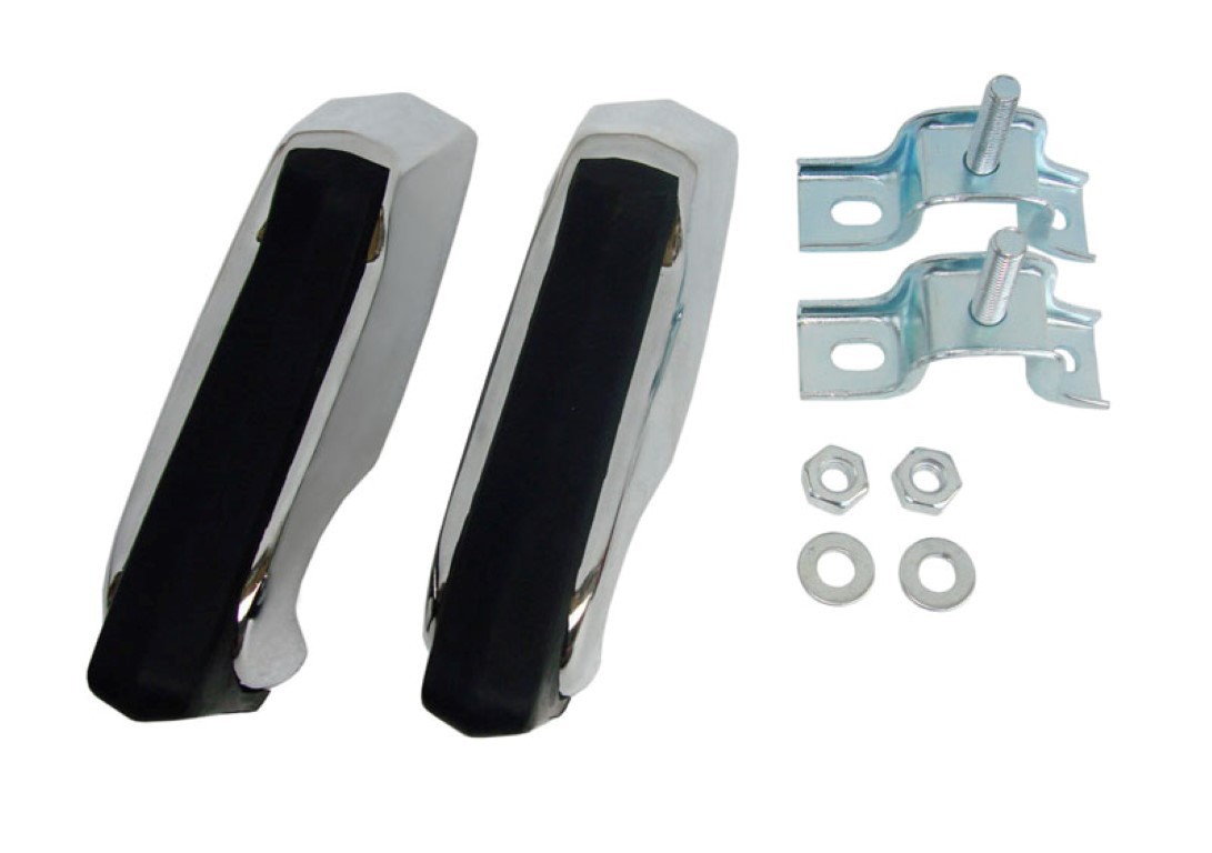 Rear Chrome Bumper Guards with rubber pads - discount exempt