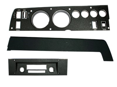 Black Dash Bezel set for A/C cars with  Radio Bezel (3 piece kit)