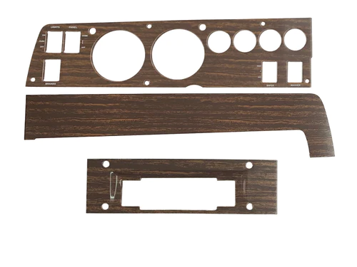 Woodgrain Ralley Dash bezel set for A/C cars with 8 Track radio (3 piece kit) - discount exempt