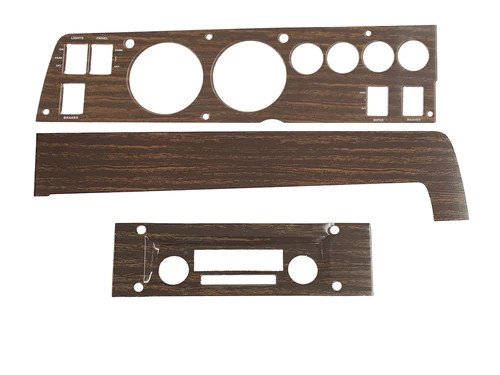 Woodgrain Ralley Dash Bezel set for A/C cars with AM/FM radio (3 piece kit) - discount exempt