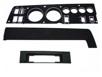 Rally Gauge bezel kit for A/C cars with 8 Track 
Radio Bezel (3 piece kit
