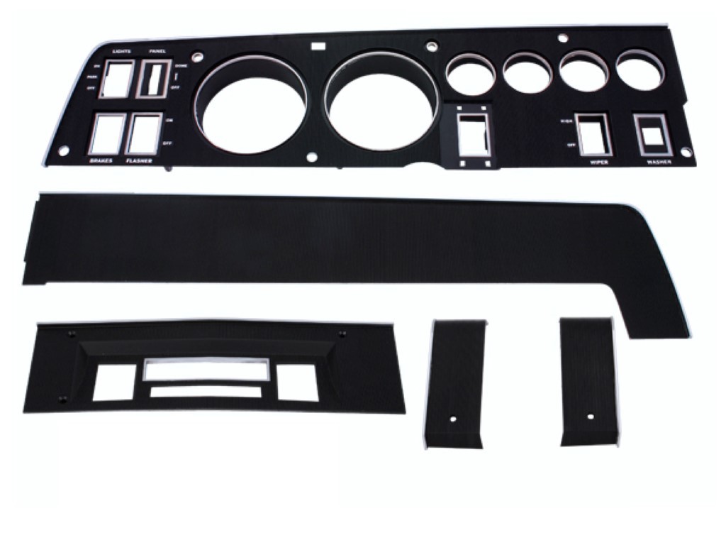 Dash Bezel Rally Gauge Bezel Kit for Non-A/C cars with AM / FM Radio bezel (5 piece kit)