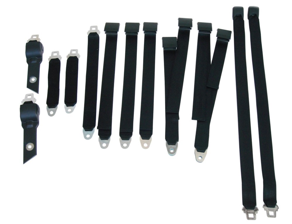 Seat Belts Bucket Seats <B>Please Note:</B>  These seat belts have not been tested for SAE standards like originals – meant for show only.  IF using a belt for safety issues – refer to “Close to Concourse Reproductions” since those have been SAE tested to original spec.(discount exempt)