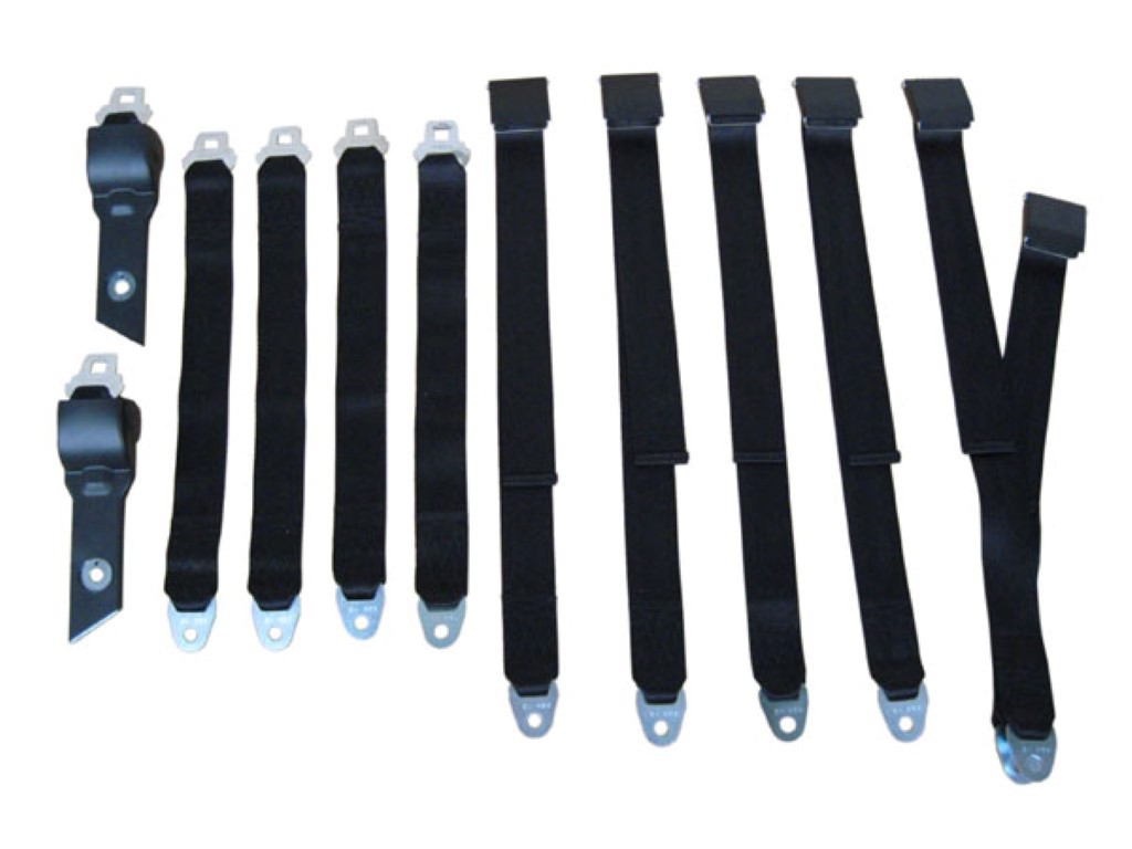Seat Belts Convertible - Bench Seat  <B>Please Note:</B>  These seat belts have not been tested for SAE standards like originals – meant for show only.  IF using a belt for safety issues – refer to “Close to Concourse Reproductions” since those have been SAE tested to original spec. <b>Need to mention if you front seats are bucket seats or bench seats.</b> Discount exempt