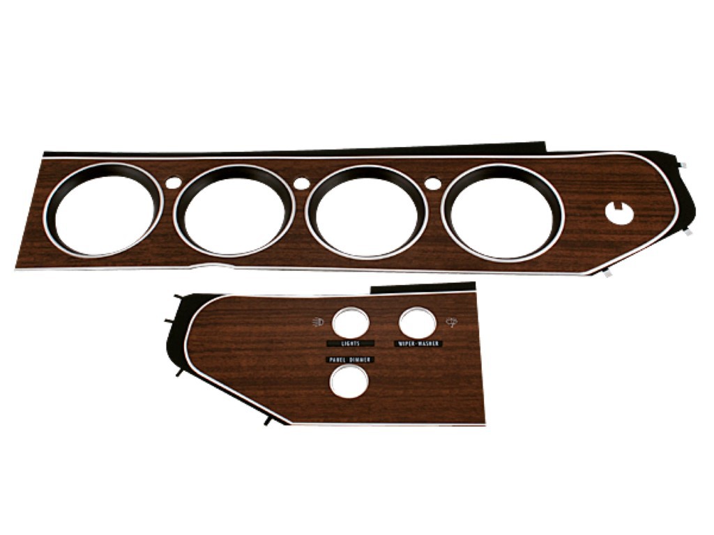 Rally dash Gauge bezel with 3 switches bezel (woodgrain) - discount exempt