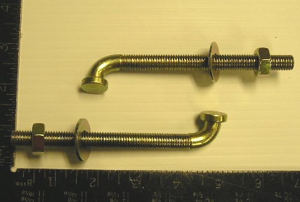 Fuel Tank "J" Stud with washer and bolt 3/8-16 x 5-1/4" - PAIR