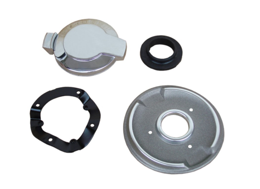 Center Cap, Filler neck seal, Cap support bracket and Trim Ring