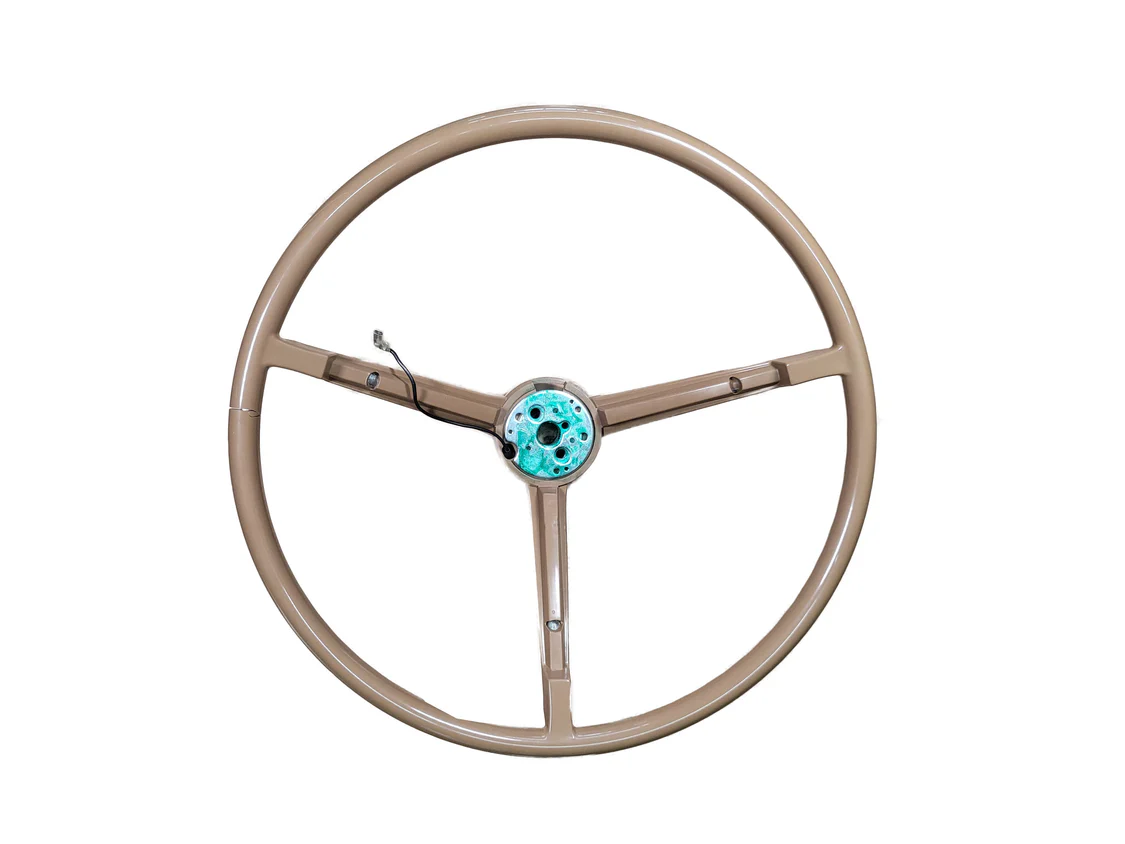 3 Spoke standard steering wheel - Tan Color.  Will fit for 1967 but techncially not correct.  Discount exempt