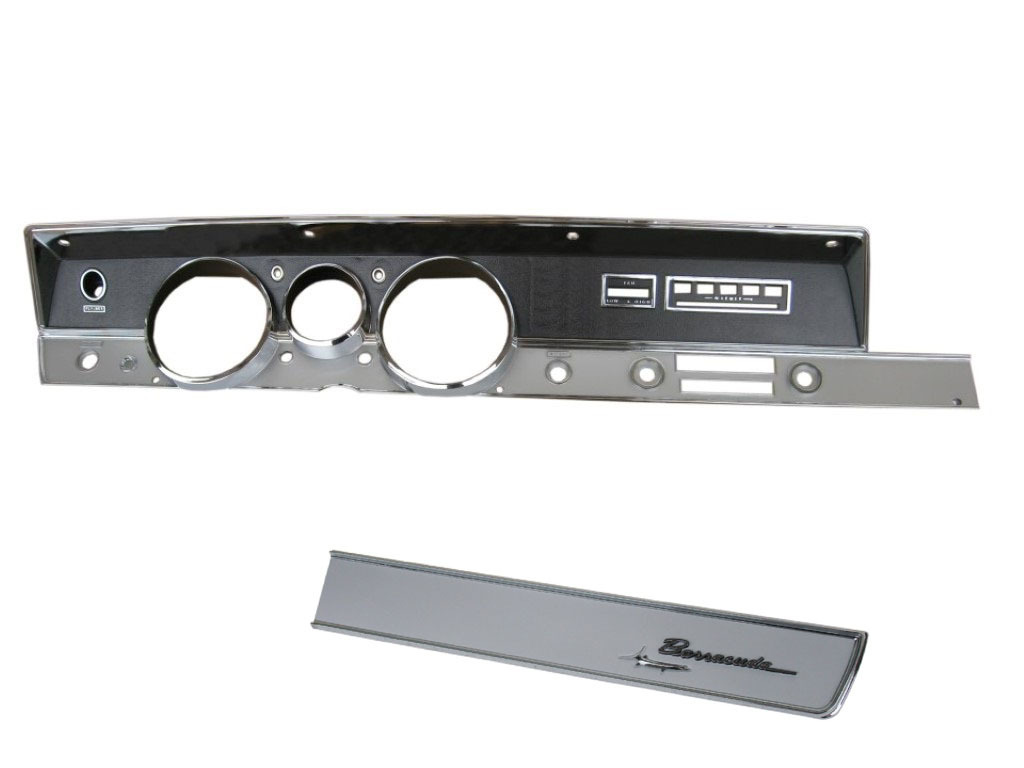 A/C Instrument Bezel Non Woodgrain WITH glovebox bezel.(picture is of both instrument bezel and glovebox bezel together but glovebox bezel can be purchased separately). Discount exempt
Note:  Bezel does NOT come with any lenses - that includes indicator lenses as well.