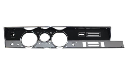 Non-A/C Rallye Dash Instrument Bezel non-woodgrain with Glovebox piece.  (discount exempt)
Note:  Bezel does NOT come with any lenses - that includes indicator lenses as well.