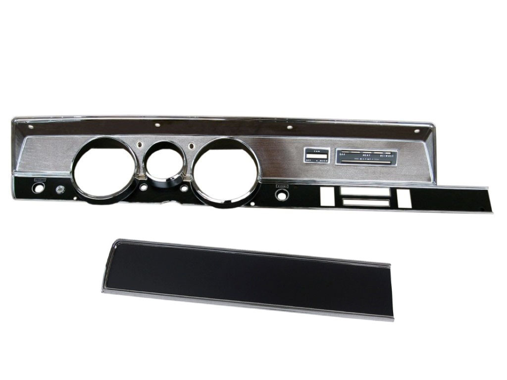 DASH BEZEL A/C INSTRUMENT BEZEL NON WOODGRAIN & GLovebox piece.  Pictured is the instrument bezel AND the glovebox bezel - glovebox bezel can be purchased separately however. Discount exempt
Note:  Bezel does NOT come with any lenses - that includes indicator lenses as well.