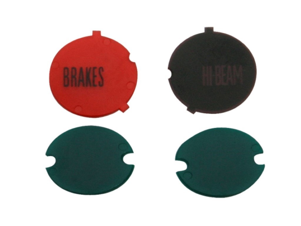 Gauge Indicator Lenses with rubber seals - set (2 green turn signal, brakes and Hi-beam) - discount exempt