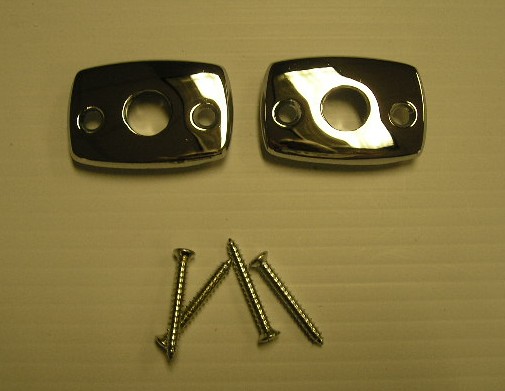 New Seat Escutcheons (Bezels) for Bucket Seats.  Attaches to the top of the seat where the headrest 'posts' slide in. Identical to the originals. This is (a set) enough for (1) seat.