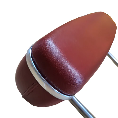 1968-70 A- & B-Body Headrests (red) - Bucket, Pair New reproduction headrests for your Mopar. New moulded headrest come with chrome accent bands and gaskets installed. These are made to order and can take 3-4 Weeks.