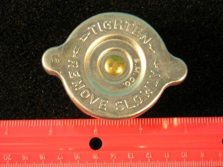Radiator Cap for 1970-up models without coolant recovery. This 16 pound cap is stamped "S.M.C.O.".  Discount exempt