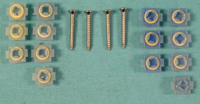 Rocker Molding clip Kit.  For B-Body these are for the Dodge Rocker mldgs only.  Please Note:  This clip may not fit for original moldings for a 1969 Barracuda.  Also, to apply on Dodge Darts with new molding # PM-CMR6769A (not original rocker moldings but the reproductions ones) one has to obtain 1/4 inch stainless steel washers and drill out the washers with 5/16" bit and mount behind each clip to allow the clip to be pushed away far enough from the vehicle to then mount the rocker mldg to the vehicle.  Without the washer, the rocker mldg will touch the paint BEFORE the clip "snaps" into place on the backside of the rocker molding (20 piece kit)