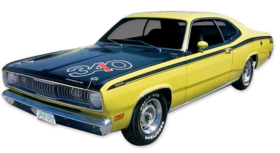 Tail Panel & 3 Names stripe kit (w/o #'s) - BLACK Need to know if for a 71 or 72 car as the tail panel stripe is different