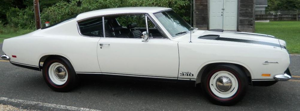 Lower Side Stripe Kit (with "340" cutout). Kit includes (2) lower Front fender Front stripes, (2) lower front fender rear stripes, (2) lower Door stripes, (2) rear , rear quarter panel front stripes, (2) rear, rear quarter panel rear stripes, (2) "Cuda" names and (2) "340" numbers....in Matte Black