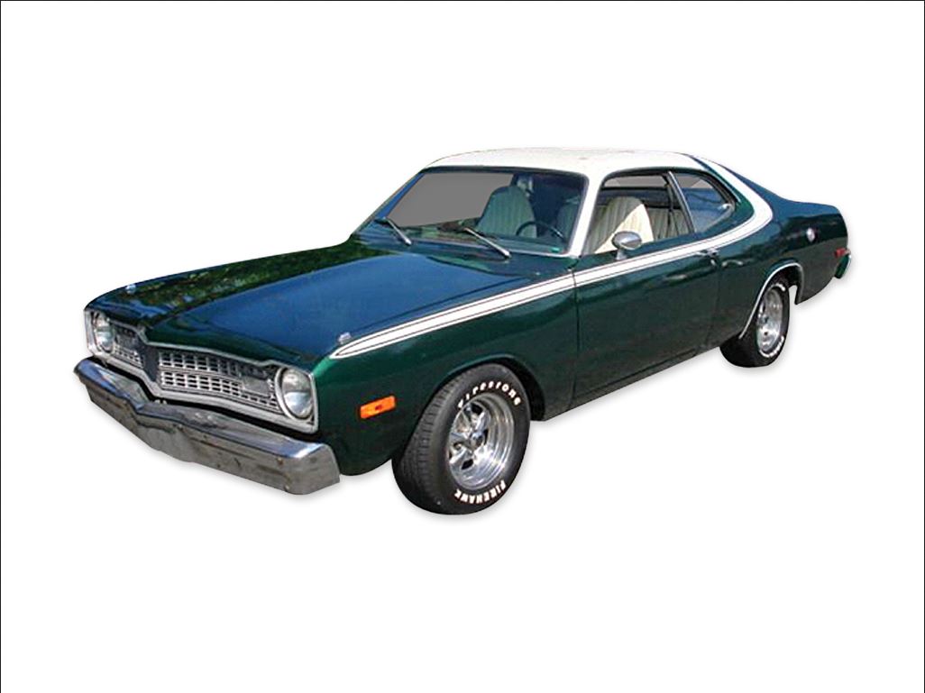 Dart Sport sides, over roof & tail panel stripe kit. White