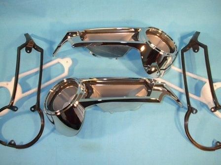 Pair of Taillight bezels.  Both tailight bezels come with the body to bezel black plastic seals.