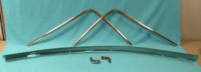 Front windshield molding set (5 Piece Set).  Not for convertibles.