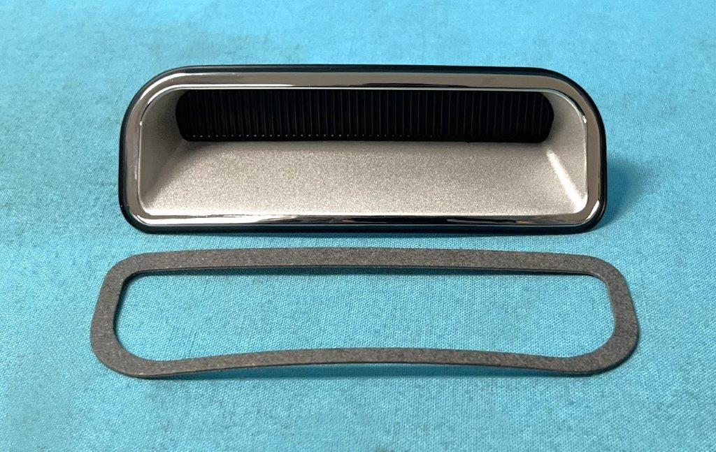 Front fender louvers (8 per car)  - Sold each - Cuda or Barracuda only...Not made of Pot-metal like originals or others on the market - these are highest quality alloy reproductions on the market - Period !!  Gaskets Included !