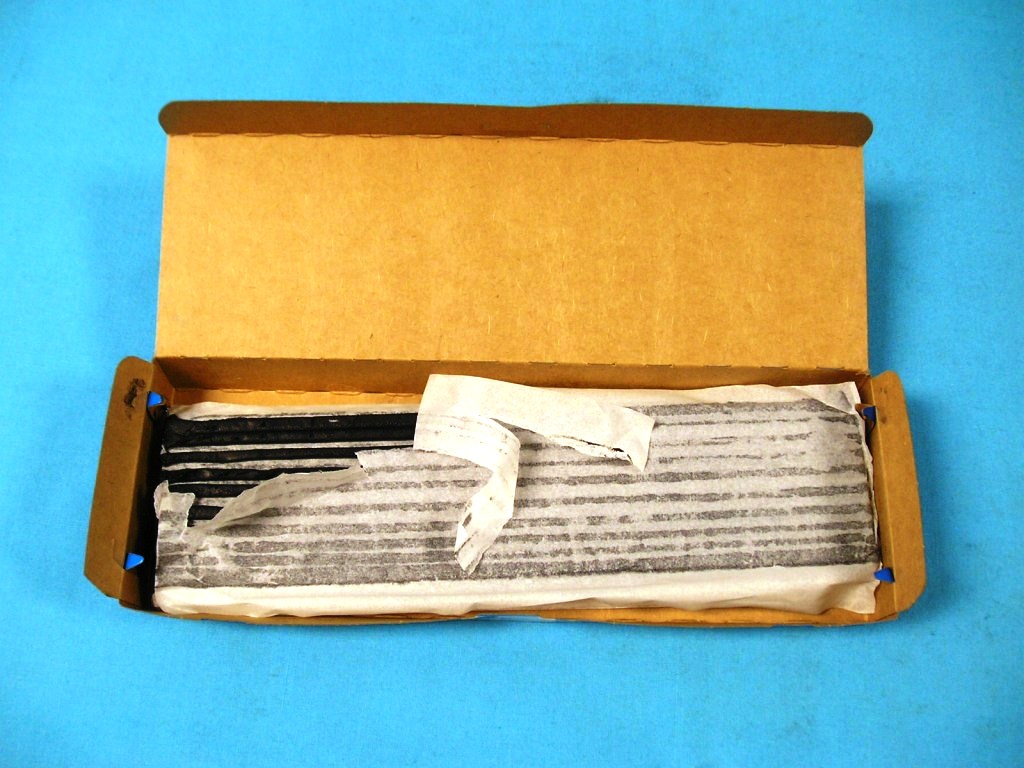 3M Strip Caulk (BLACK).  60 feet in 1 foot lengths.  For sealing openings in the car body where a soft non-hardening material is needed. Good for use in seams, cracks in joints, trunks, cracks around pillar posts, cowling and windshields. It is waterproof, will not shrink, requires no application tools and can be painted. Used mostly by restorers for protecting the paint from application of emblems, body side trim and various other chrome to paint parts.  60 one foot lengths