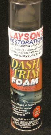 Dash & Trim Foam Protectant  -  Innovative Foam Technology makes cleaning, conditioning, and protecting your dash and trim components faster and easier with :detailer" precision and control.  Our rich, creamy foam spreads out evenly for uniform, streak-free coverage with less mess and less waste.  This easy to use foam contains Meguiar's most pwerful ingrediants which go right to work restoring the shine without feeling oily or greasy.  No more hard-to-remove, messy overspray on the inside of your windshield, side windows, instrument gauges, interior fabrics or other components.  This advanced formula contains both UVA and UVB sunscreens, which help prevent premature aging, fading, splitting, and cracking due to harmful UV exposure.  10-oz Foam